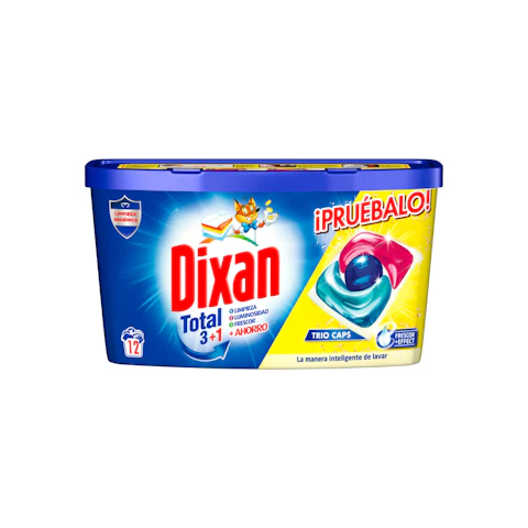 Detergente Trío Cápsulas Dixan 12 Lv
