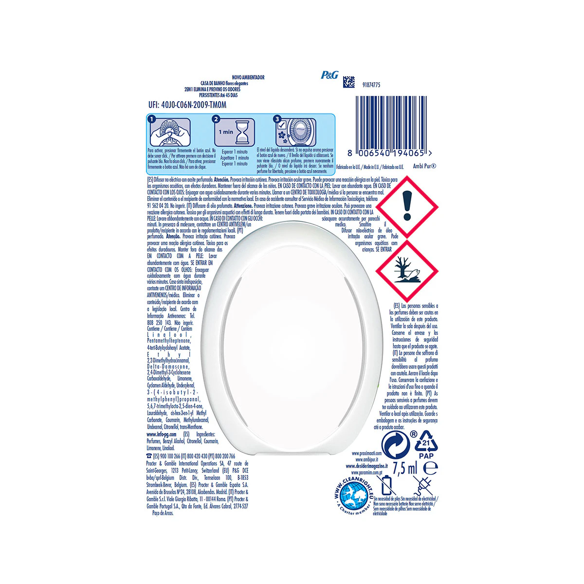 Ambientador Baño Flores Elegantes Ambi Pur