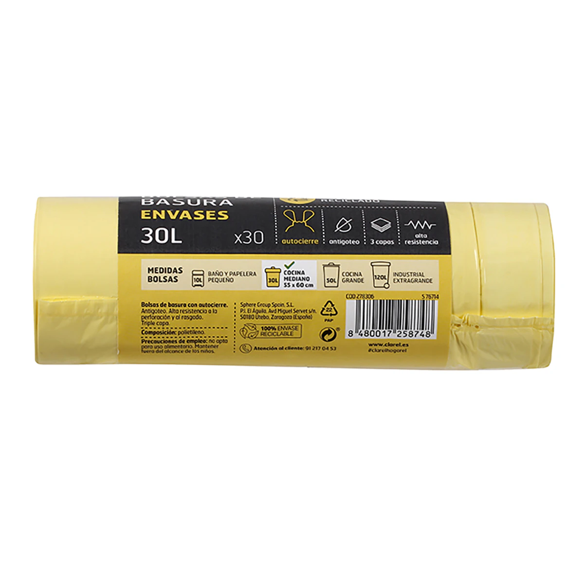 Bolsas De Basura Envases 30L Hogarel 30 Uds