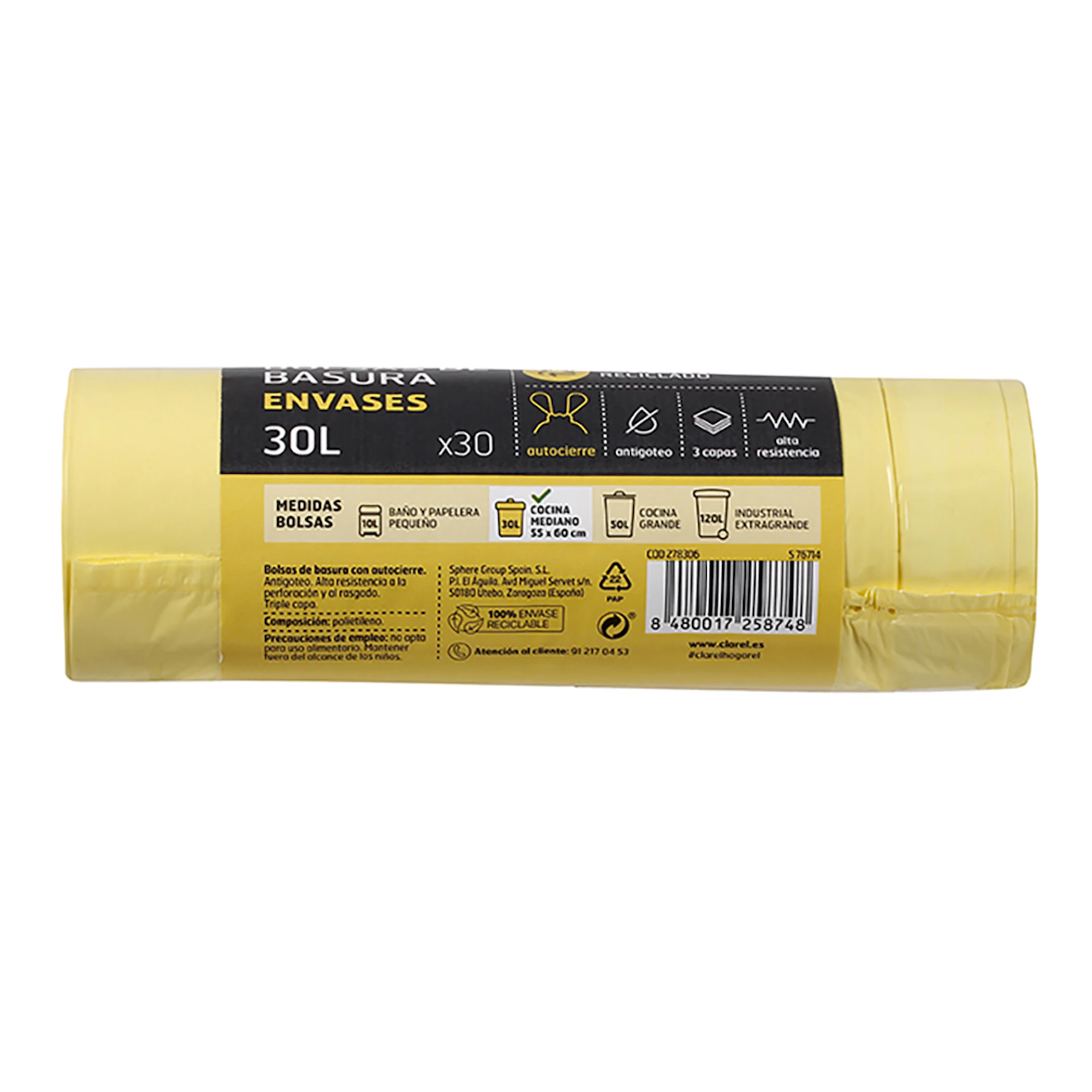 Bolsas De Basura Envases 30L Hogarel 30 Uds