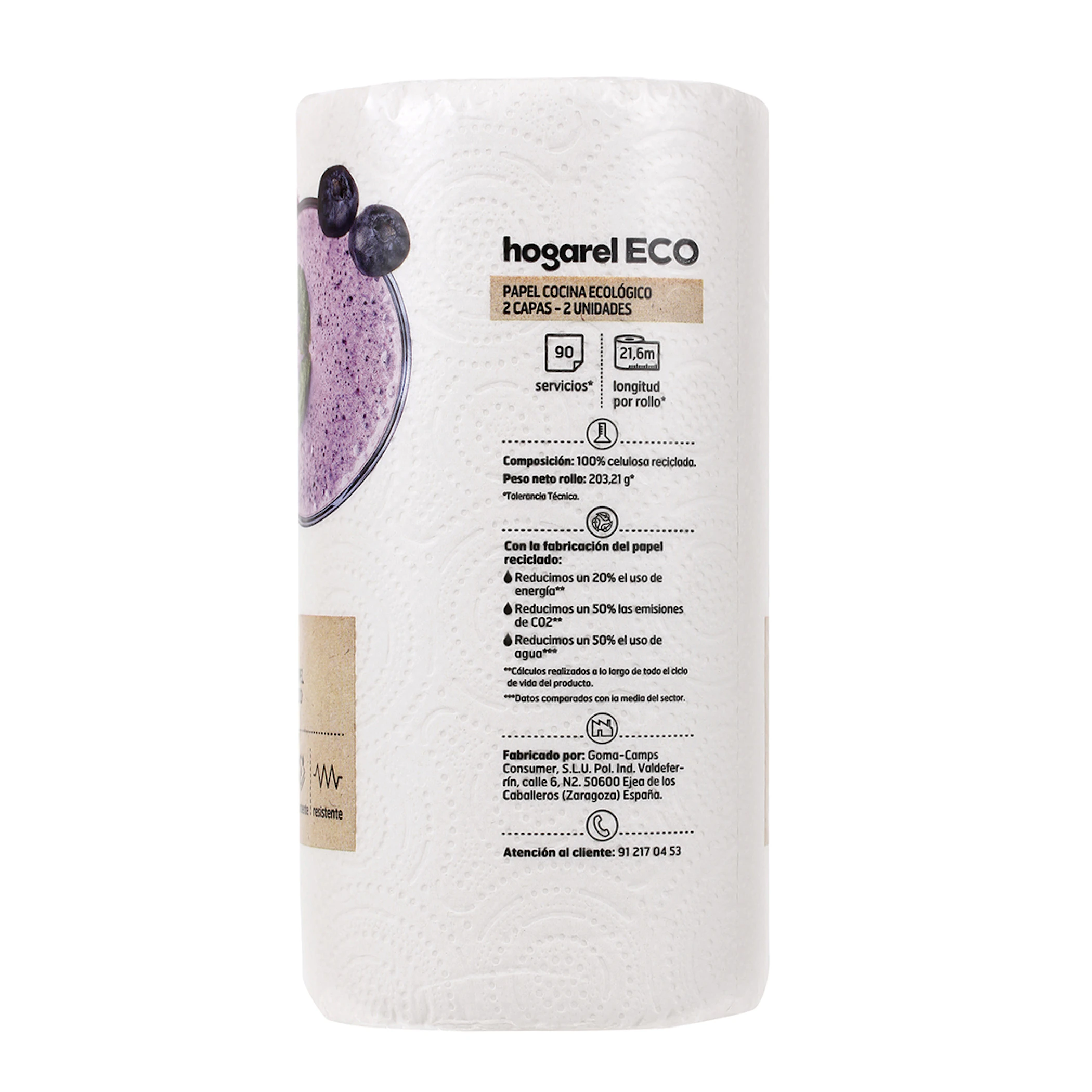 Papel De Cozinha Ecológico Hogarel 2 unid.