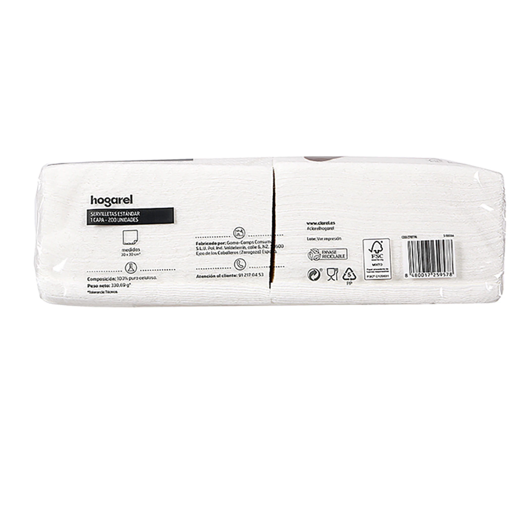 Guardanapos Standard Hogarel 200 unid.