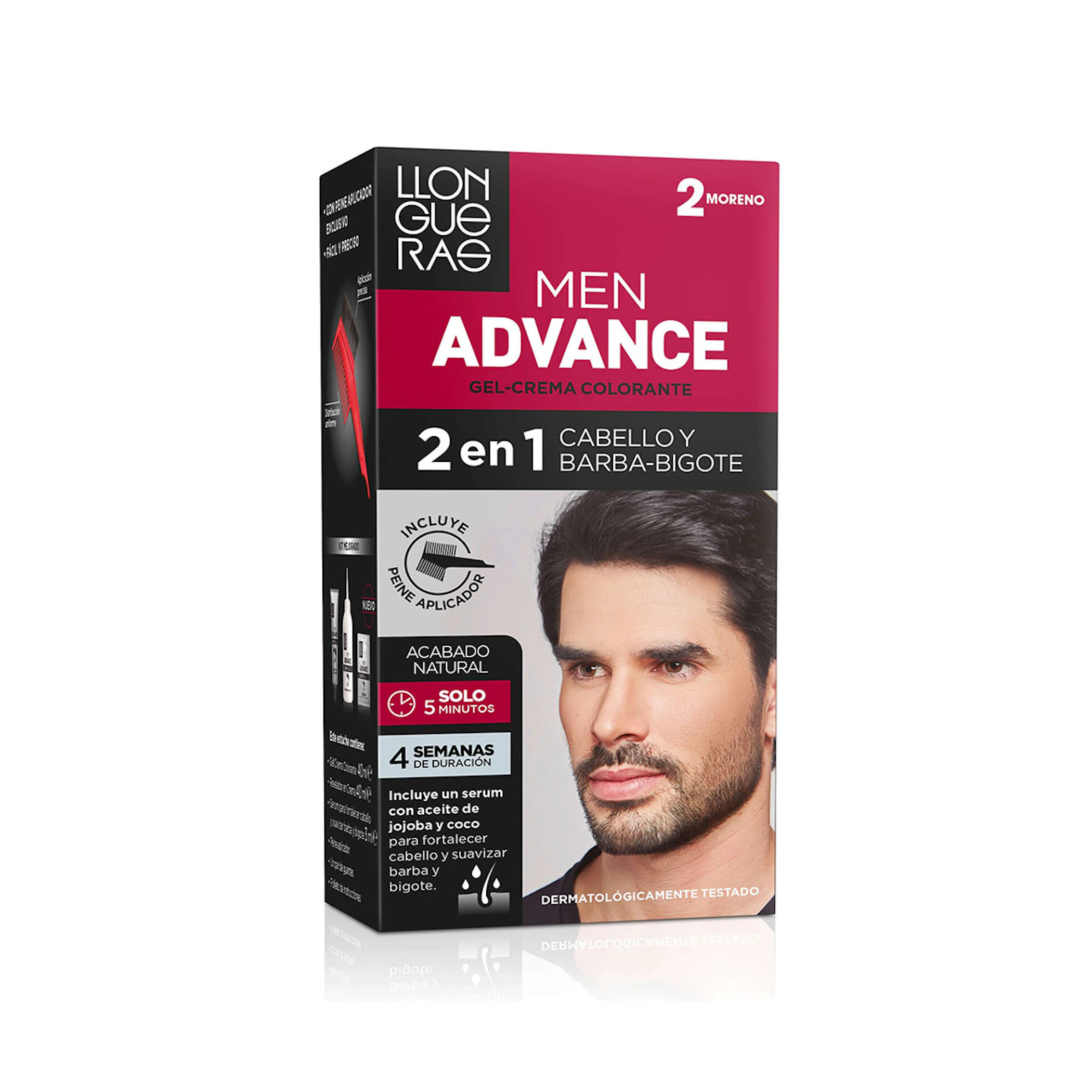 Gel-Crema Colorante Men Advance Llongueras 2 Moreno  0