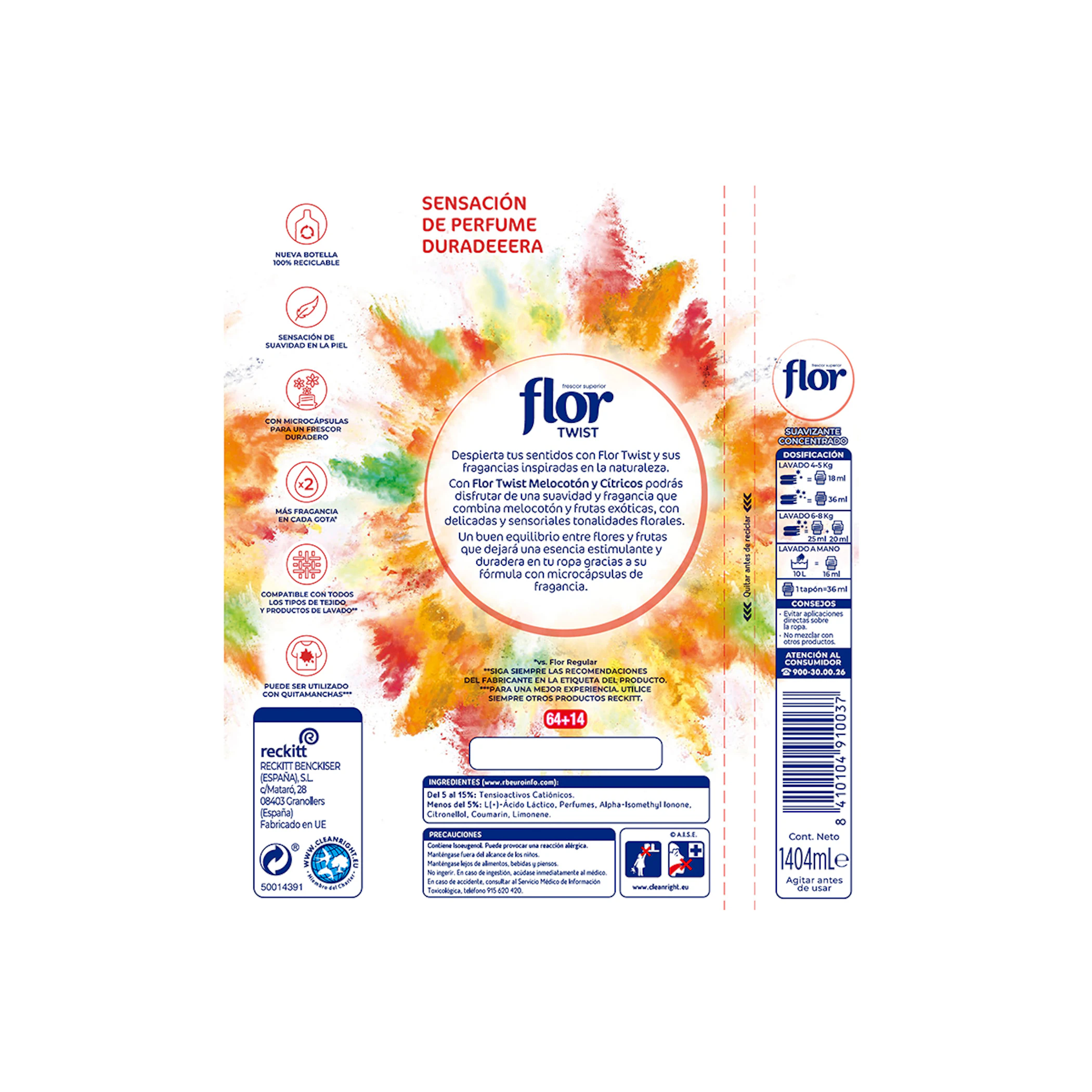 Amaciador Concentrado Twist Pêssego Flor 78 Lv