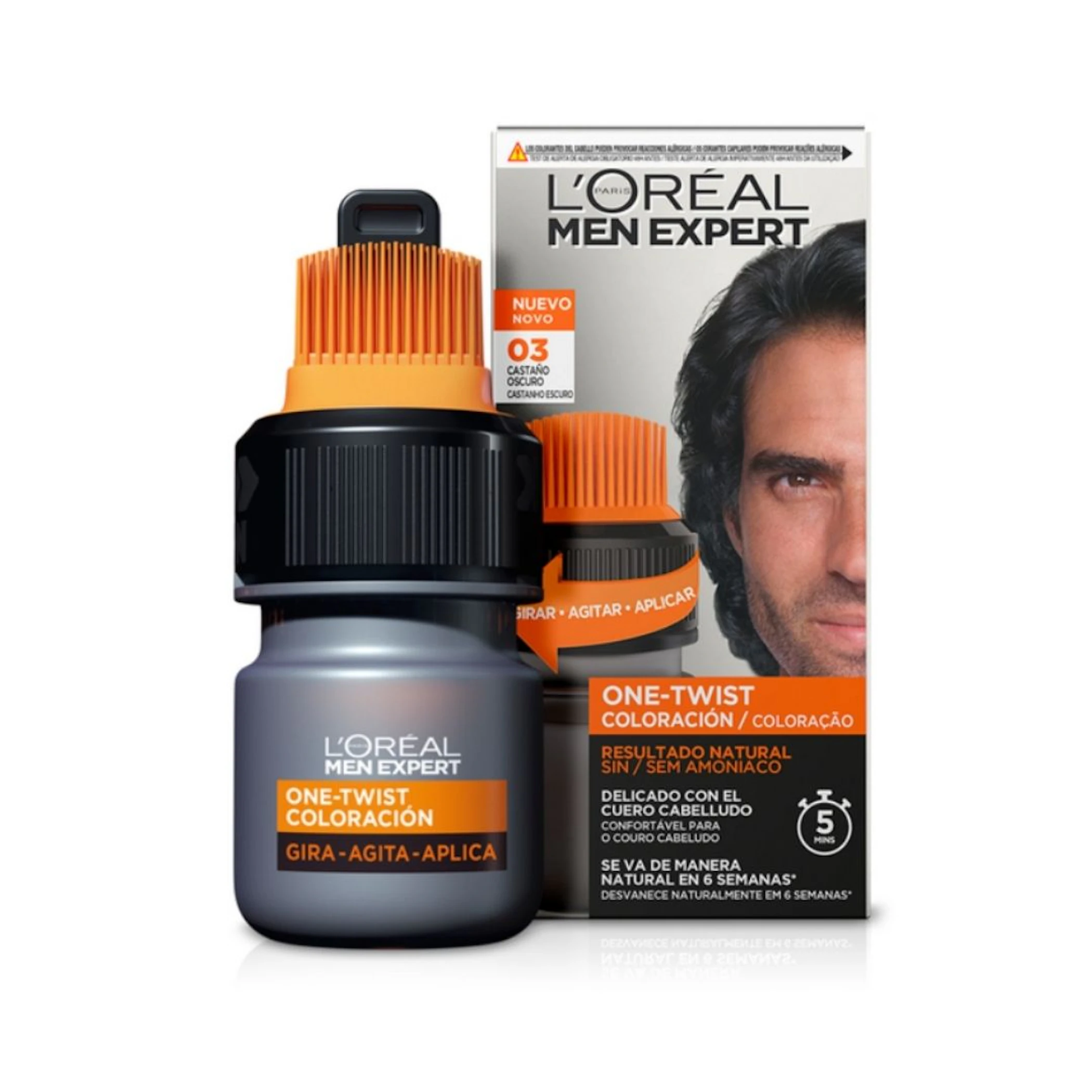 Tinte Semi Permanente One-Twist Men Expert L'Oréal Paris N3 Castaño Oscuro 0