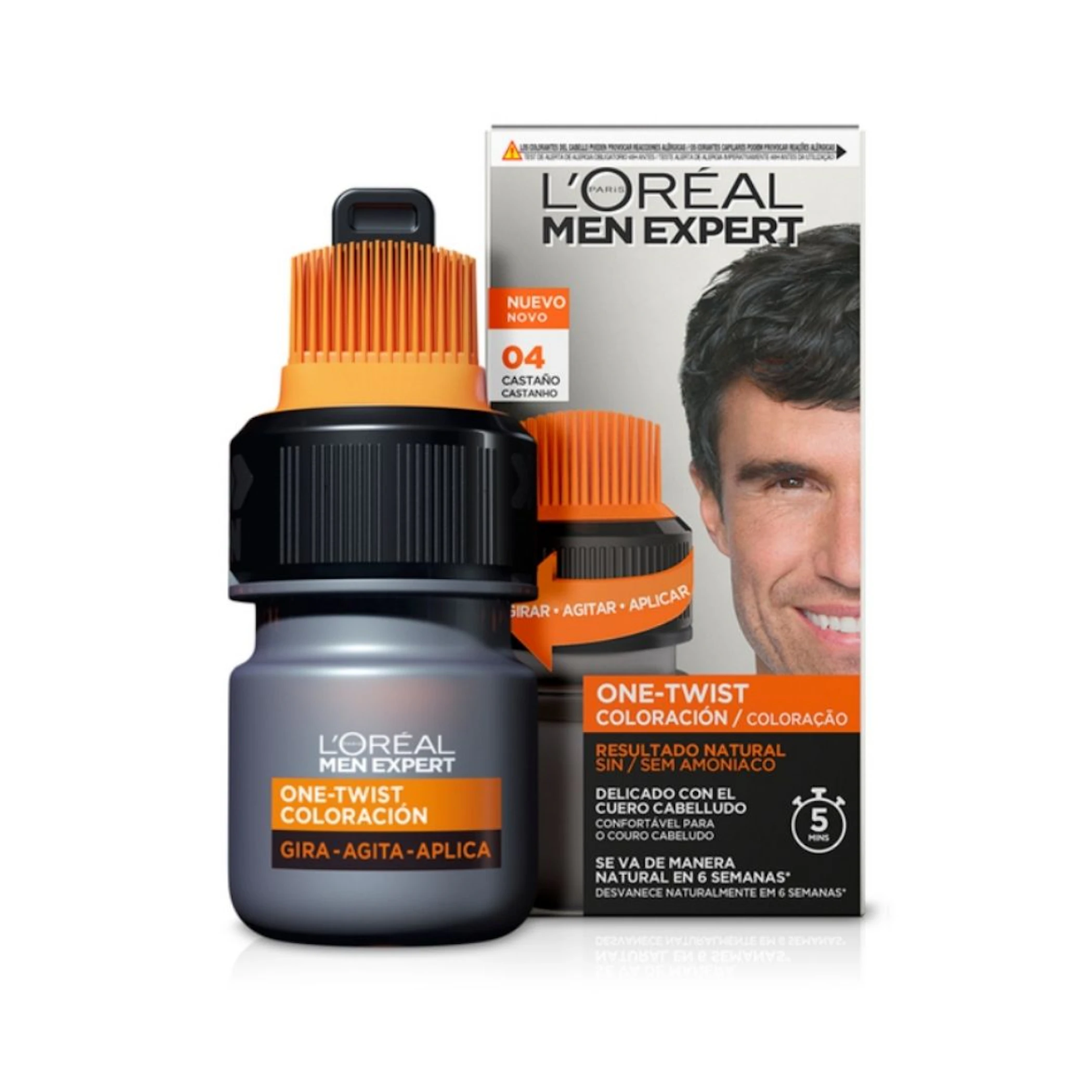 Tinte Semi Permanente One-Twist Men Expert L'Oréal Paris N4 Castaño 0