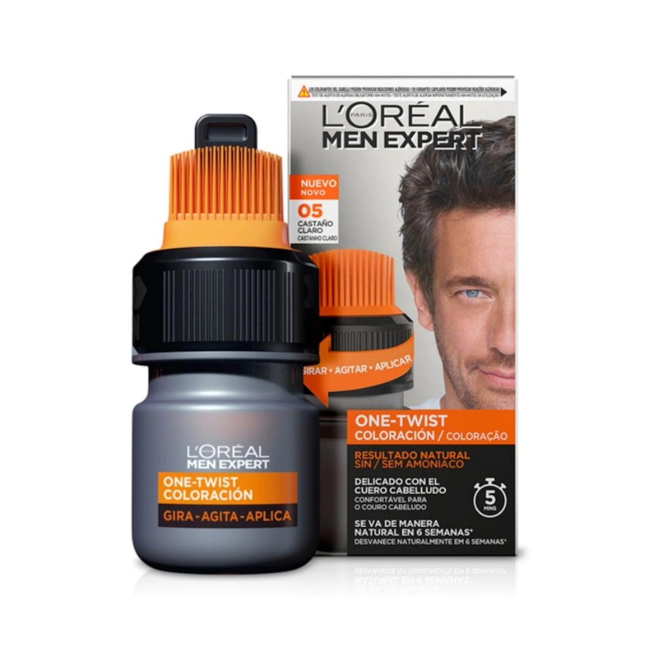 Tinte Semi Permanente One-Twist Men Expert L'Oréal Paris N5 Castaño Claro 0