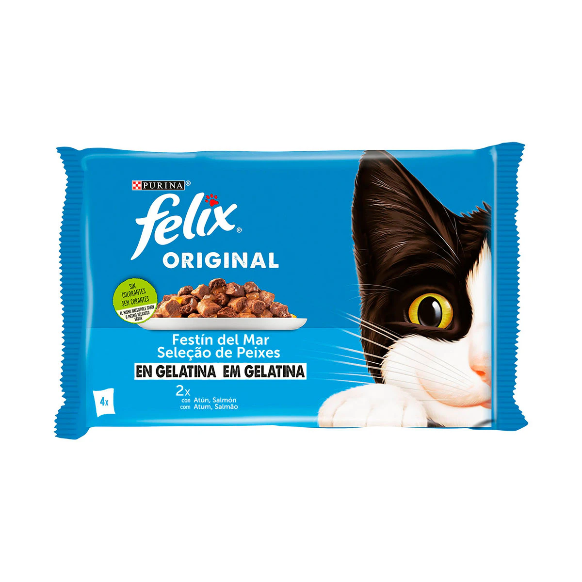 Comida Húmeda Gatos Festín Del Mar Gelatina Felix Original Pack 4x48G Comida Húmeda Gatos Festín Del Mar Gelatina Felix Original Pack 4x48G 0