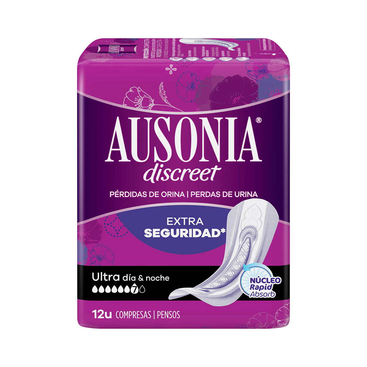 Compresas De Incontinencia Ultra Día Y Noche Ausonia Discreet 12 Uds