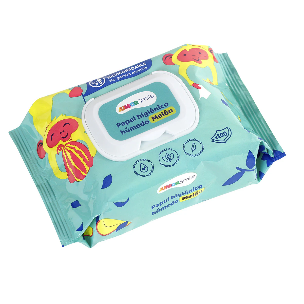 Papel Higiénico Húmedo Melón Juniorsmile 100 Uds