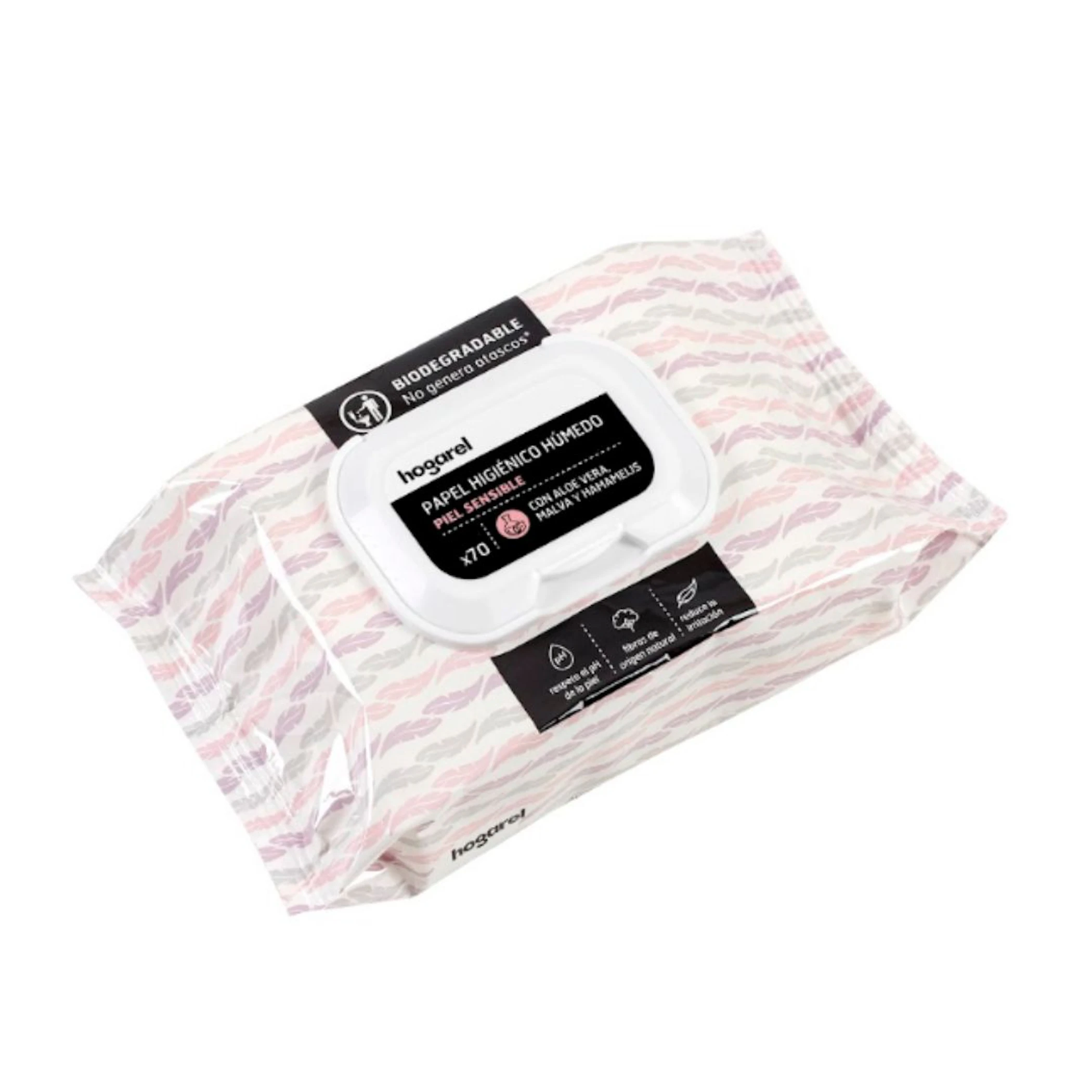 Papel Higiénico Húmedo Piel Sensible Hogarel 70 Uds 0
