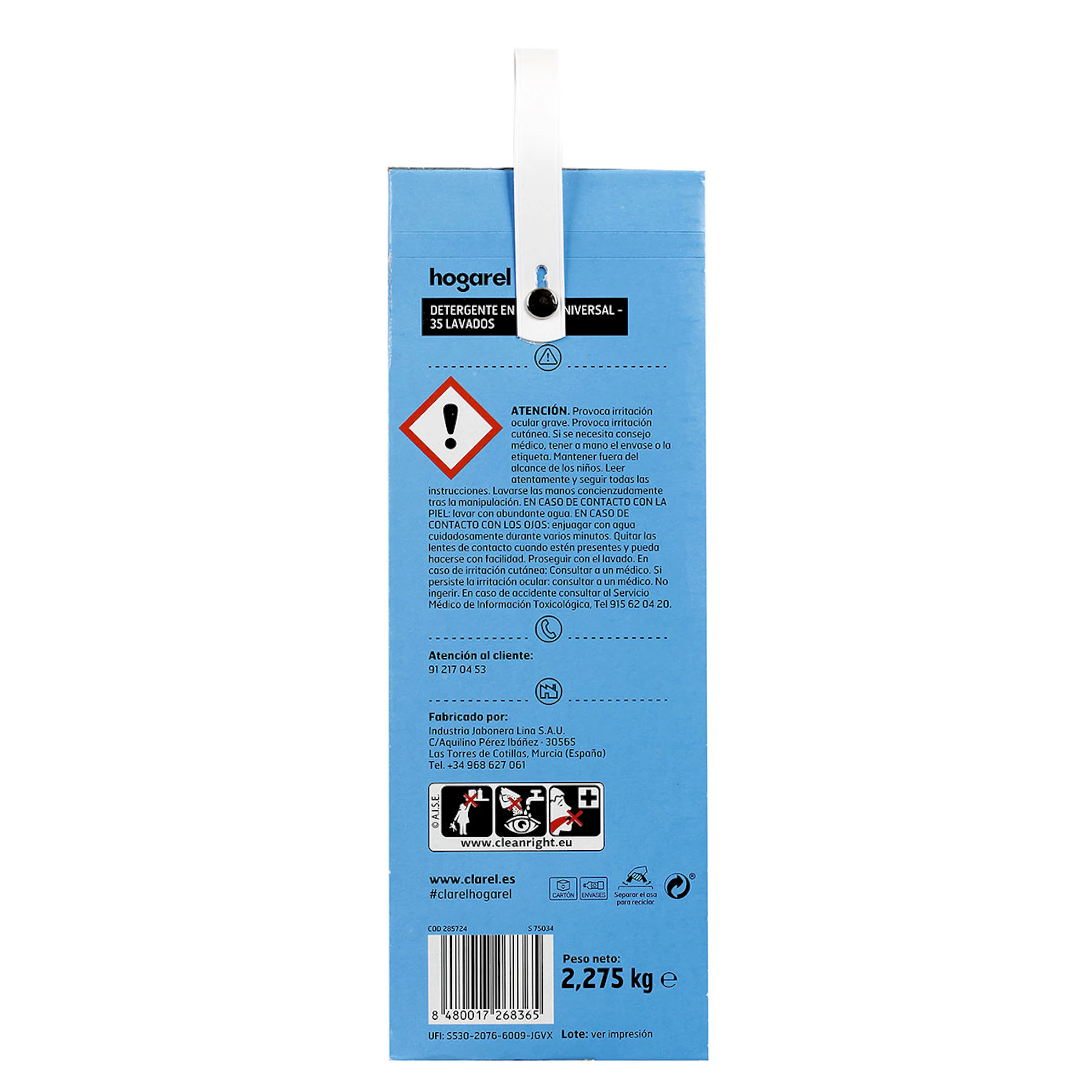 Detergente Em Pó Universal Hogarel 35 Lv