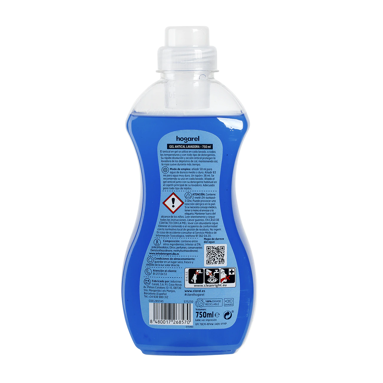 Gel Antical Lavadora Hogarel 750Ml