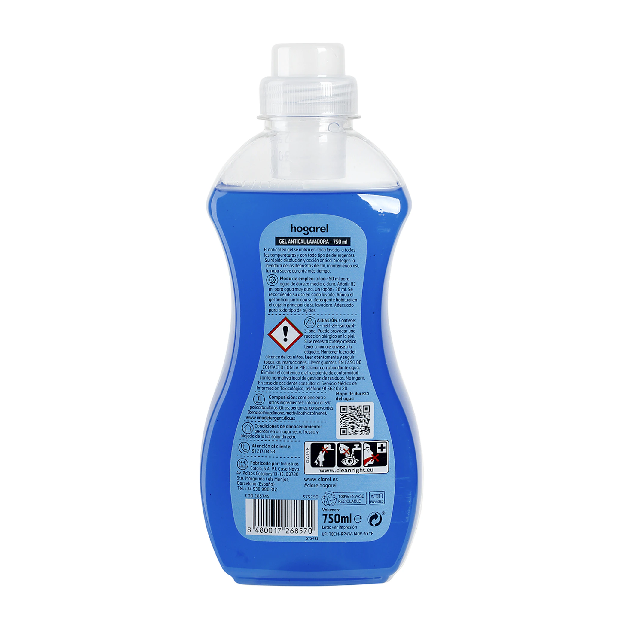 Gel Antical Lavadora Hogarel 750Ml