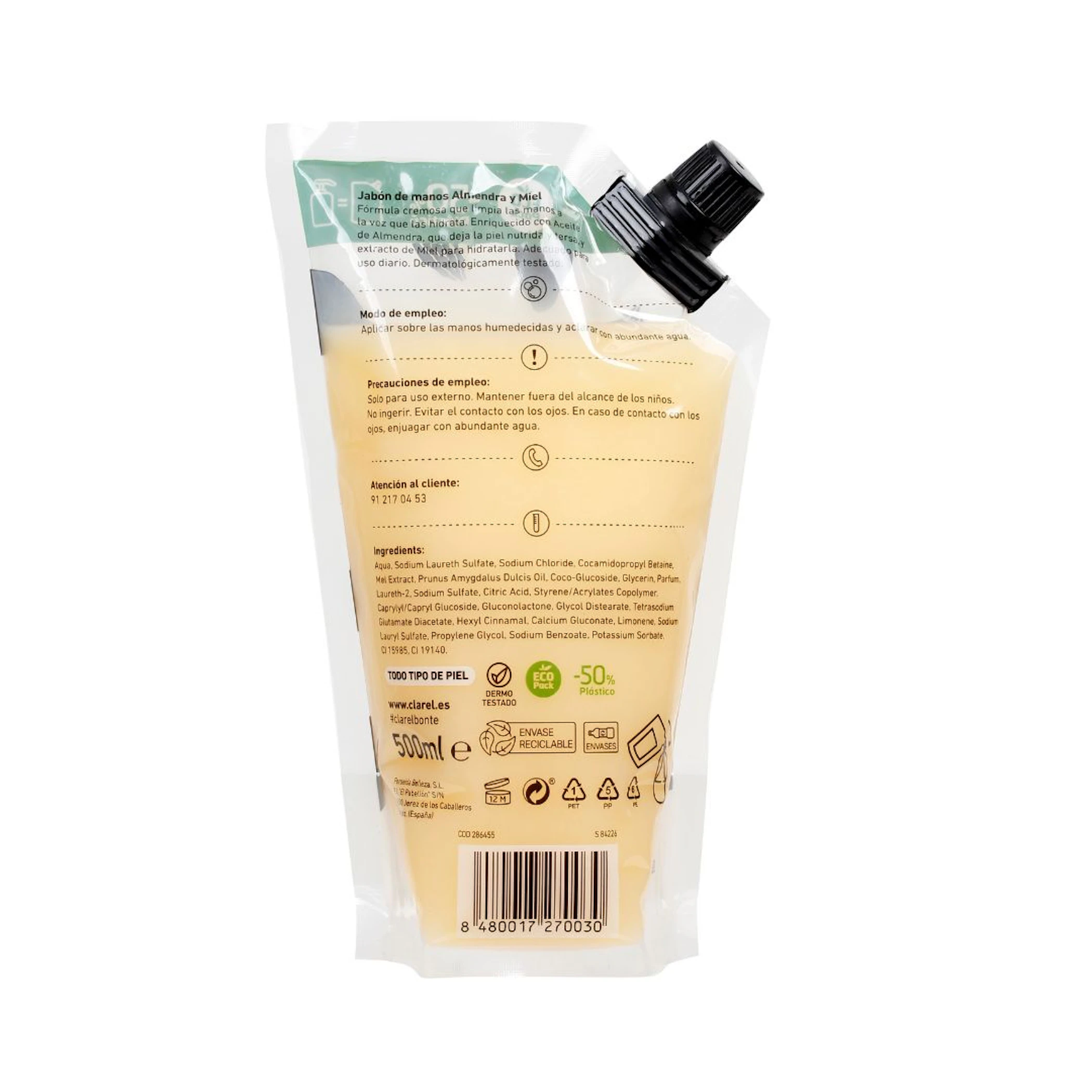 Recarga Sabonete Líquido Amêndoa & Mel Bonté 500Ml