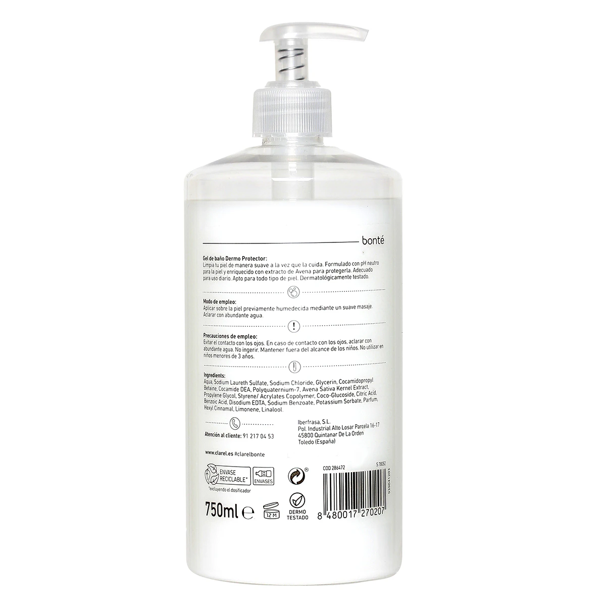 Gel De Ducha Dermo Protector Bonté 750Ml