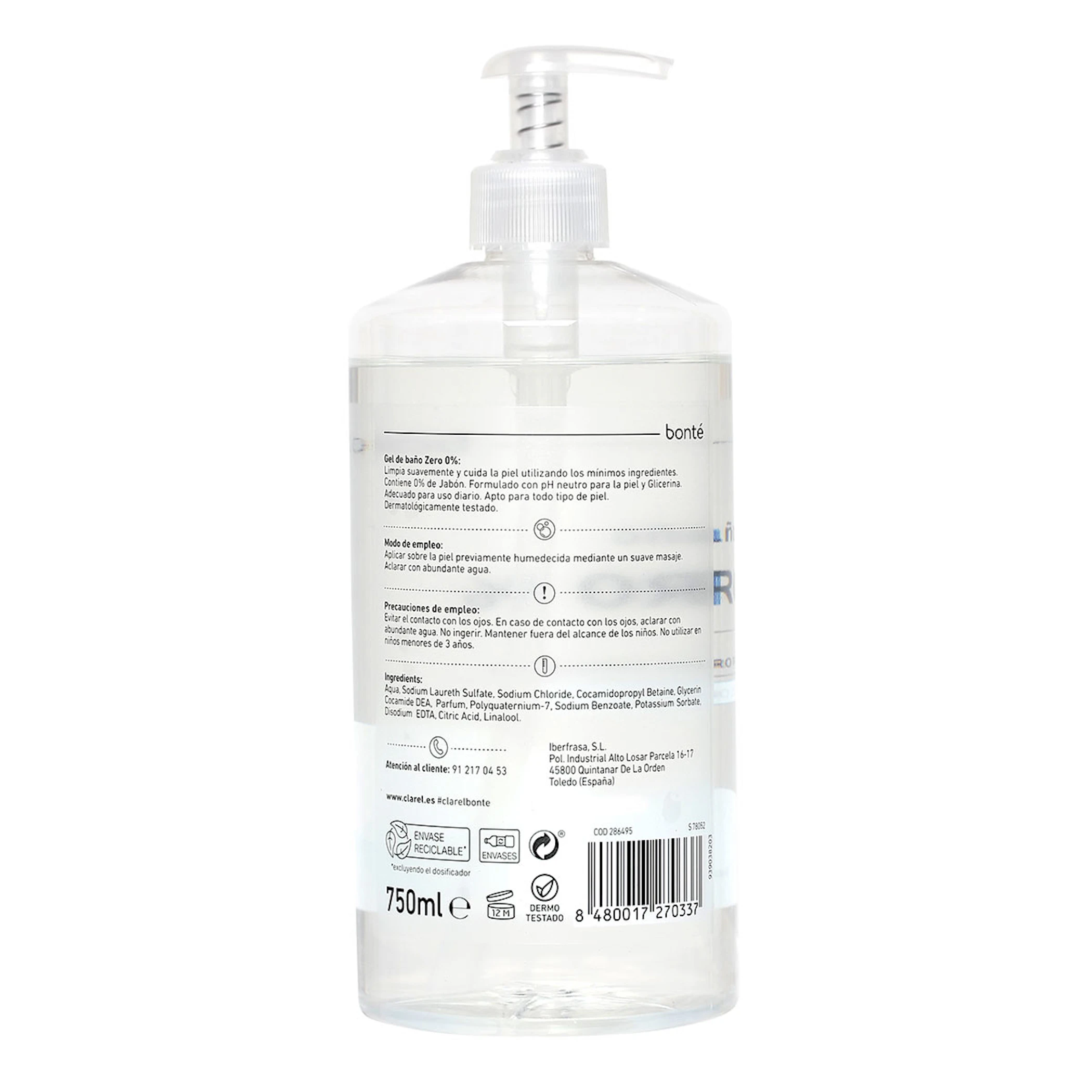 Gel De Ducha Zero 0% Bonté 750Ml