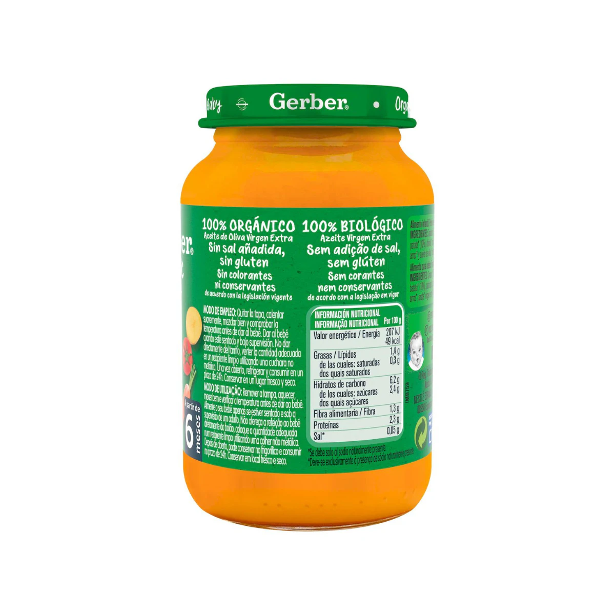 Frasquinho Cenoura, Tomate E Peru Gerber Organic 190Gr