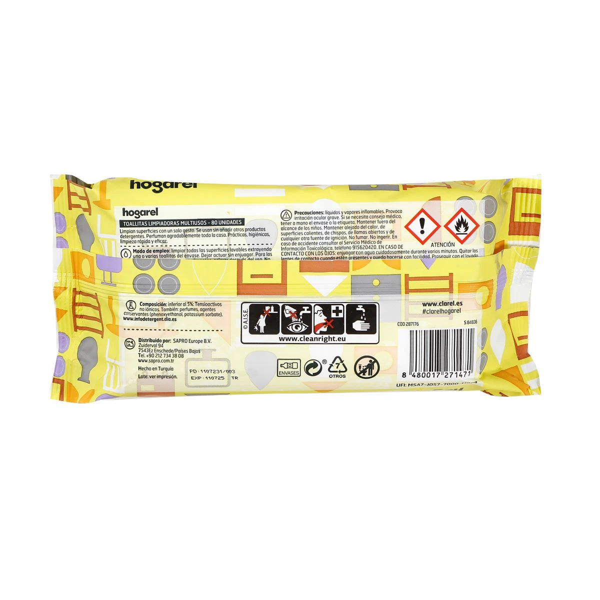 Toallitas Limpiadoras Multiusos Hogarel 80 Uds