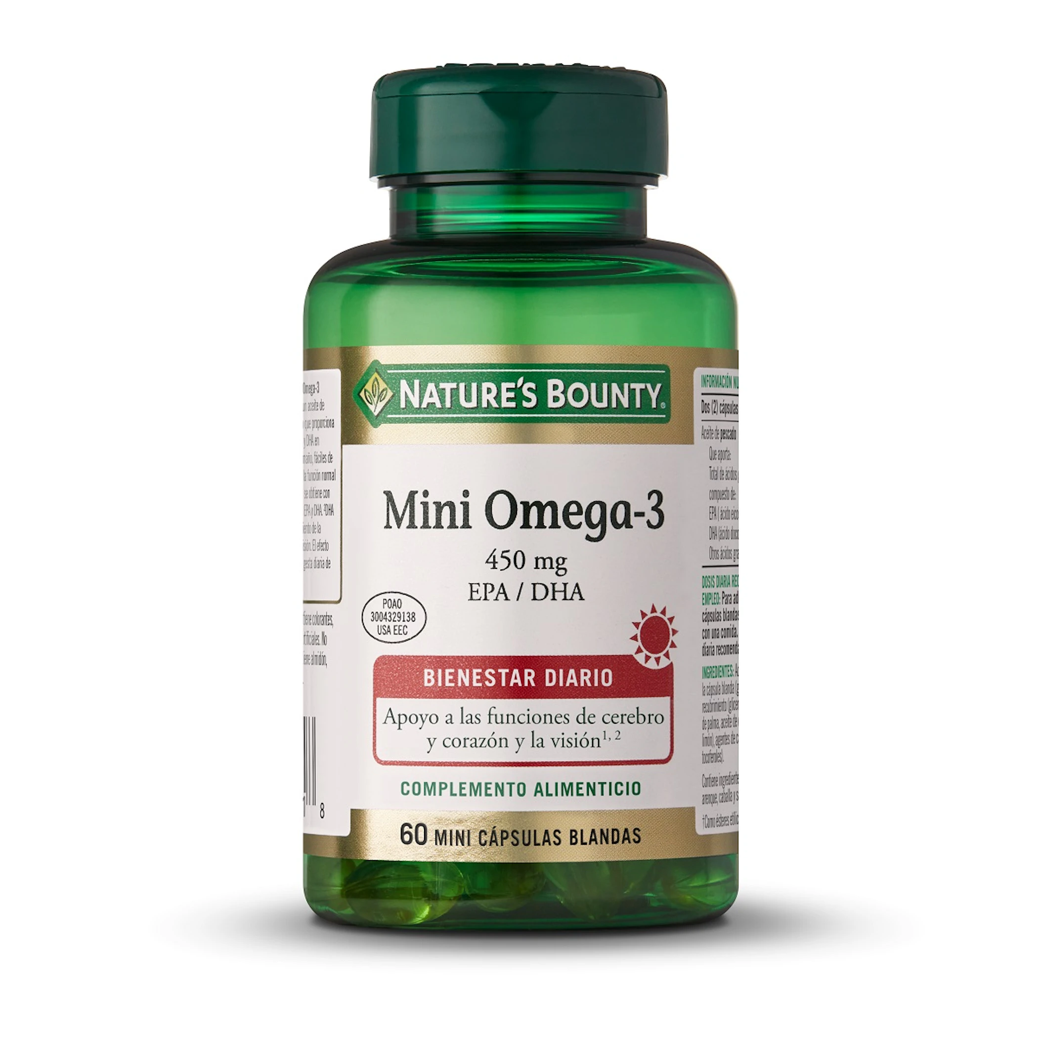 Mini Omega-3 450 Mg EPA/DHA Nature's Bounty 60 Cápsulas 0