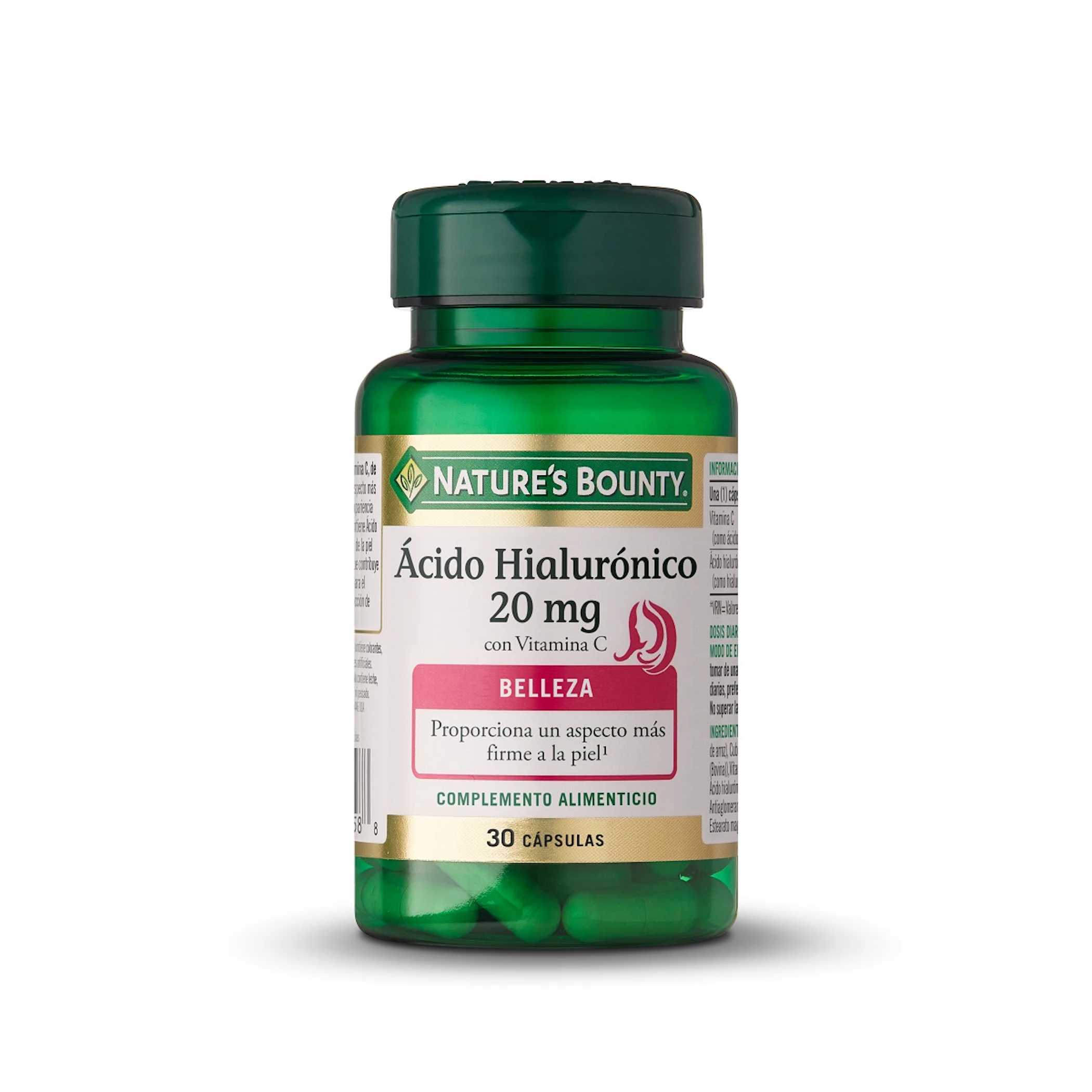 Ácido Hialurónico 20 Mg Con Vitamina C Nature's Bounty 30 Cápsulas 0