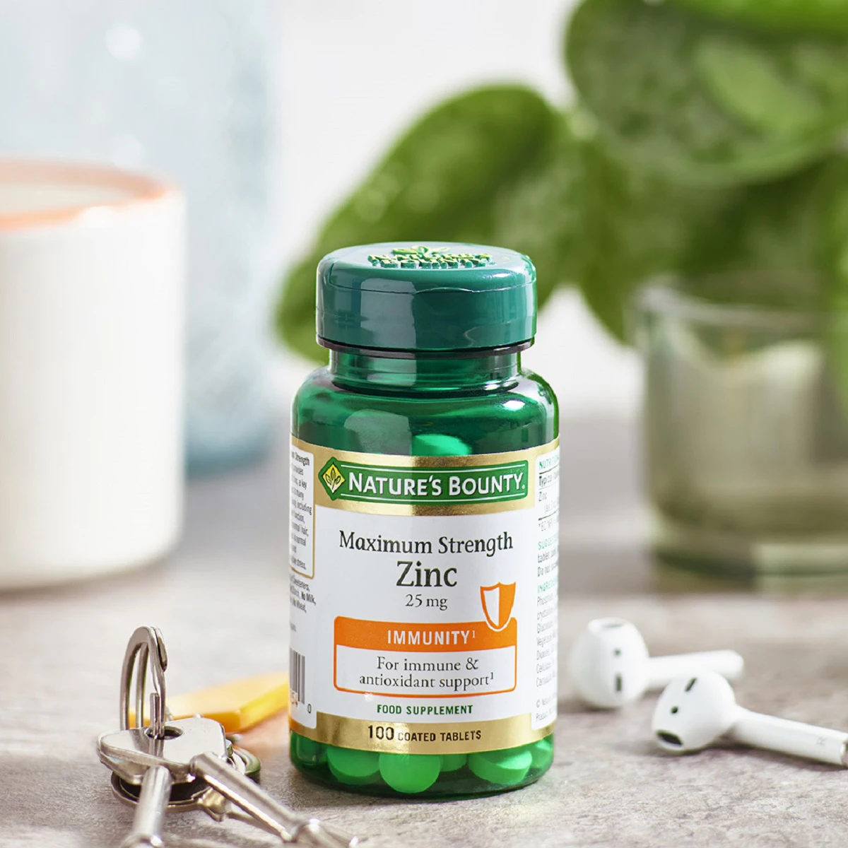 Zinc Máxima Potencia 25 Mg Nature's Bounty 100 Comprimidos