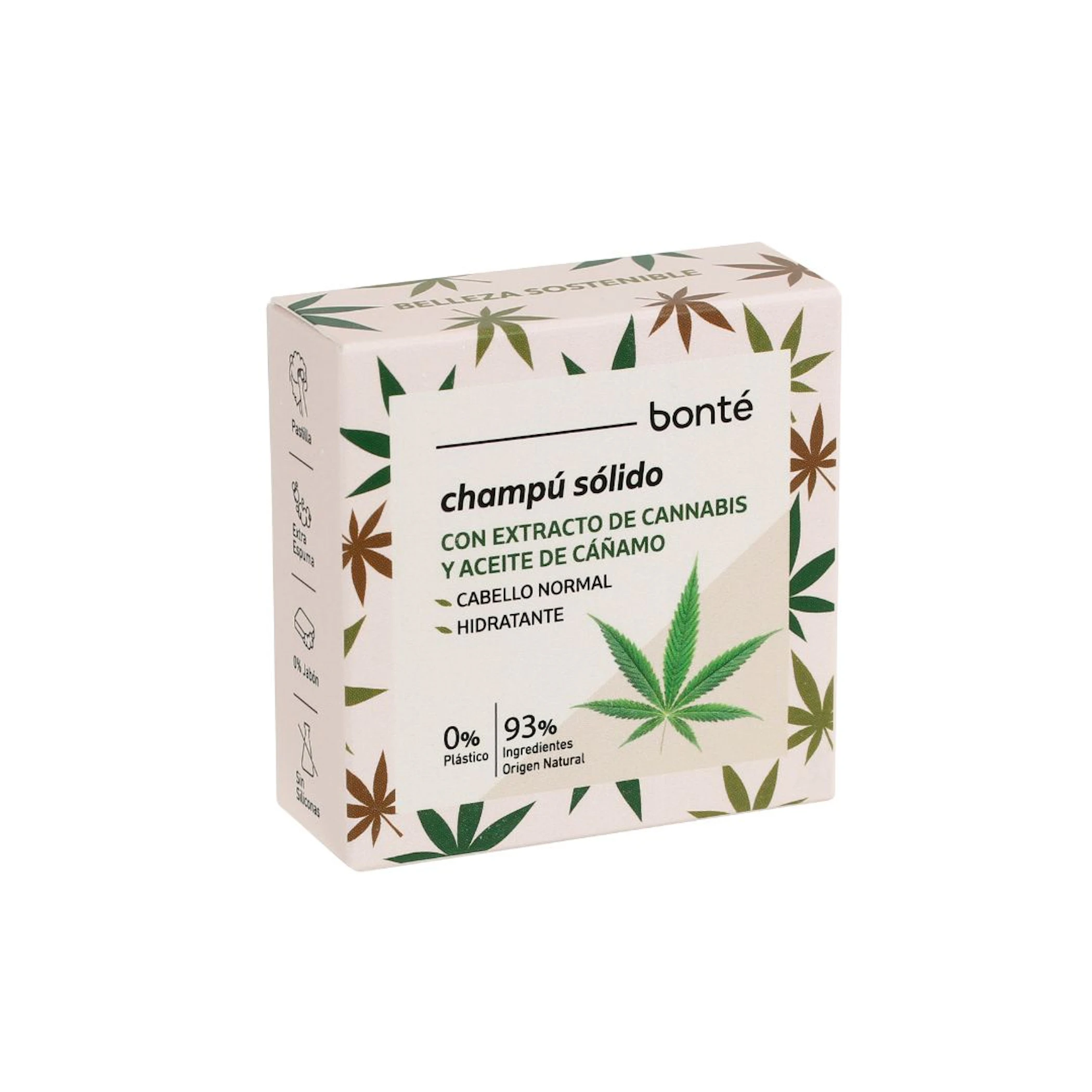 Champú Solido Hidratante Cannabis Y Cañamo Bonté 50 Gr 0