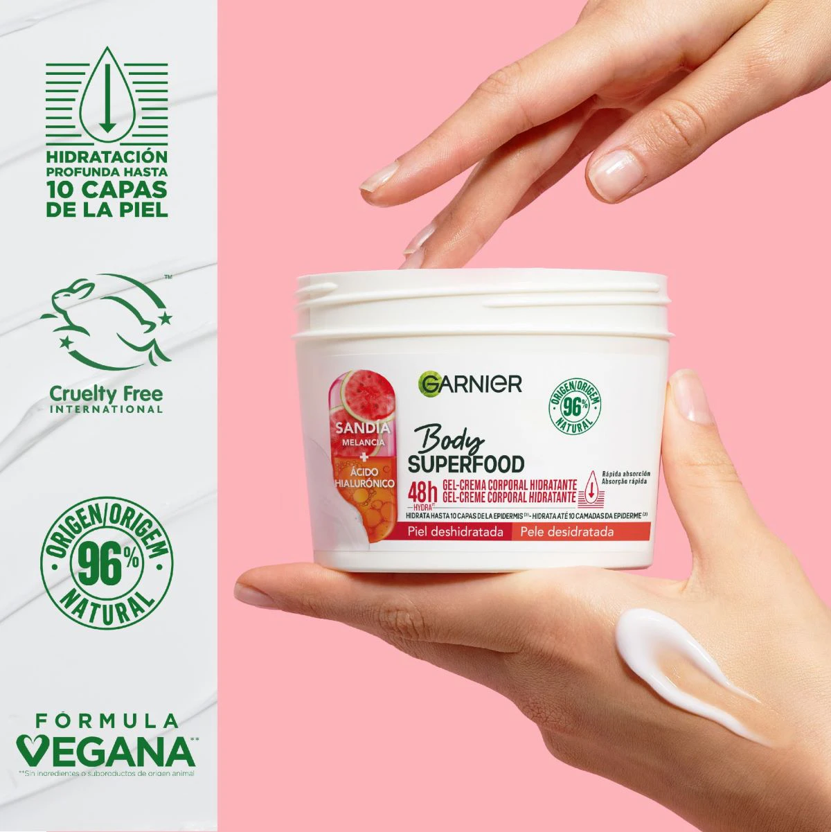 Gel-Crema Body SuperFood Hidratante Sandía Garnier 380Ml
