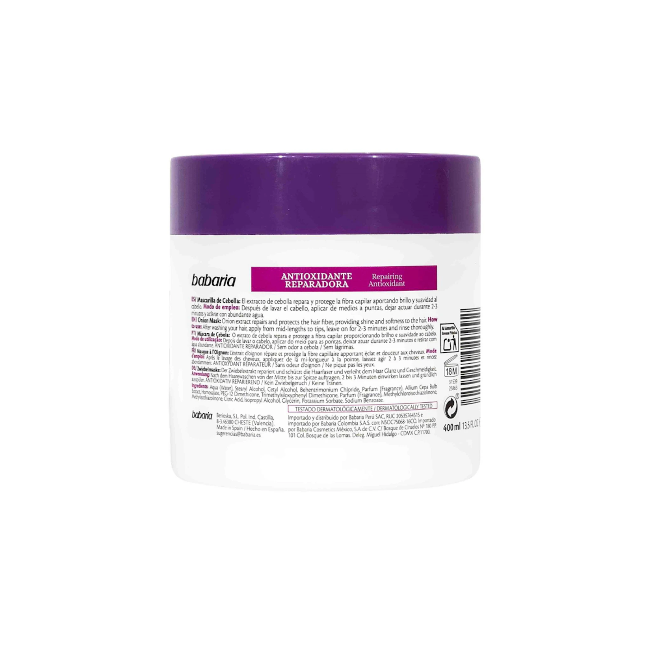 Mascarilla Capilar Con Extracto De Cebolla Babaria 400Ml