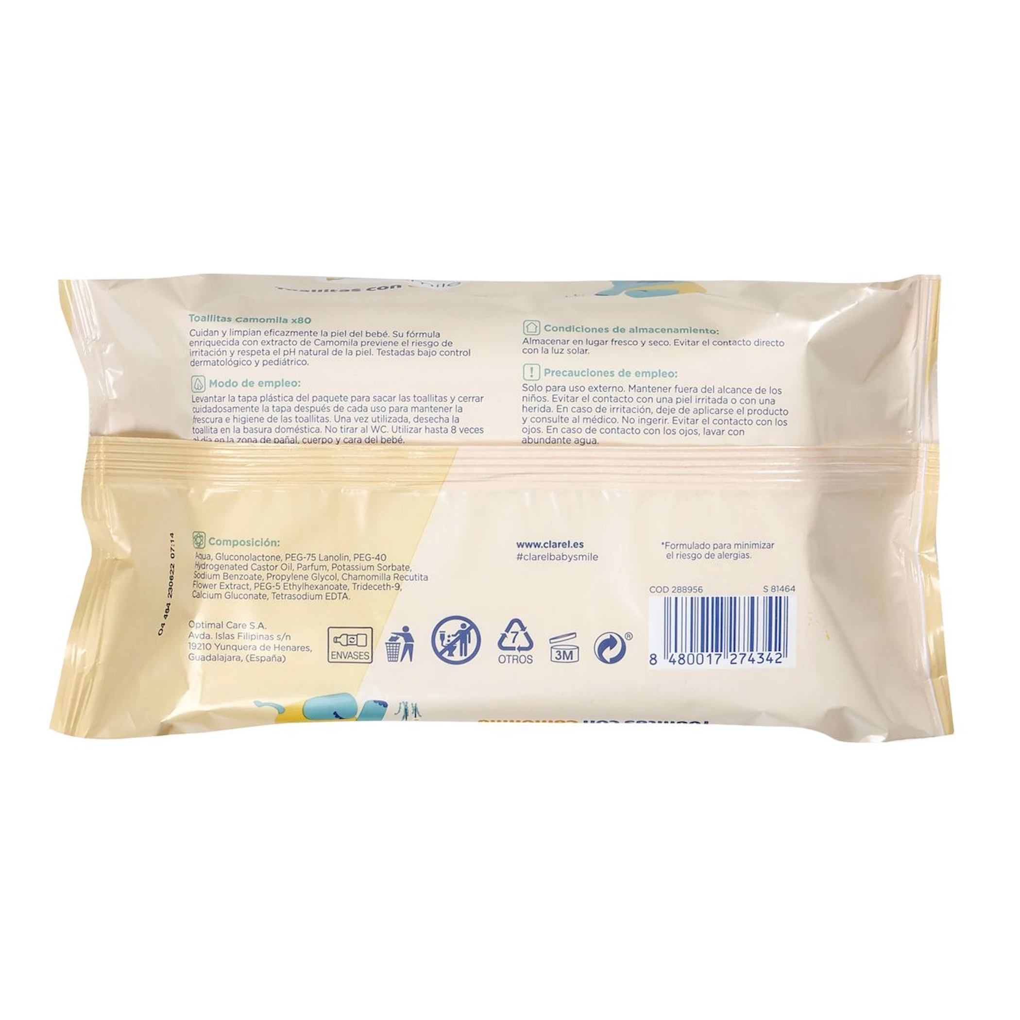 Toallitas Con Camomila Babysmile 80 Uds