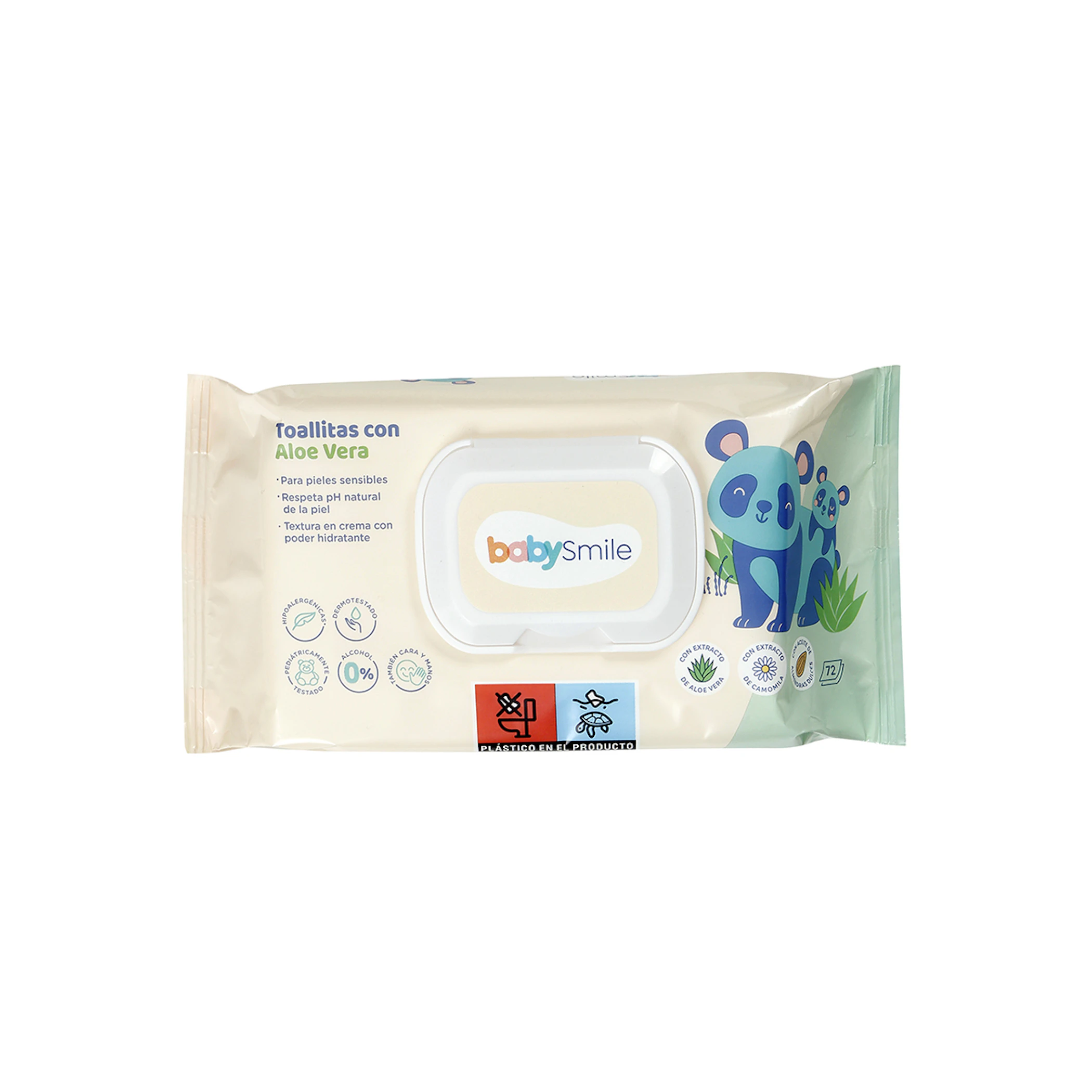 Toalhitas Com Aloé Vera BabySmile 72 unid. 0