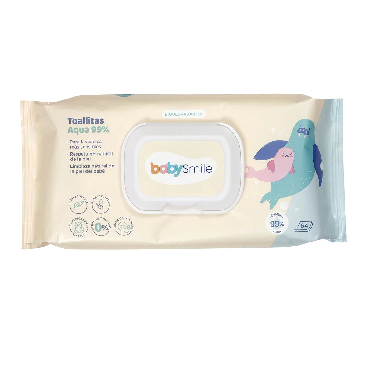 Toalhitas Aqua 99% BabySmile 64 Unid. Toalhitas Aqua 99% BabySmile 64 Unid. 0