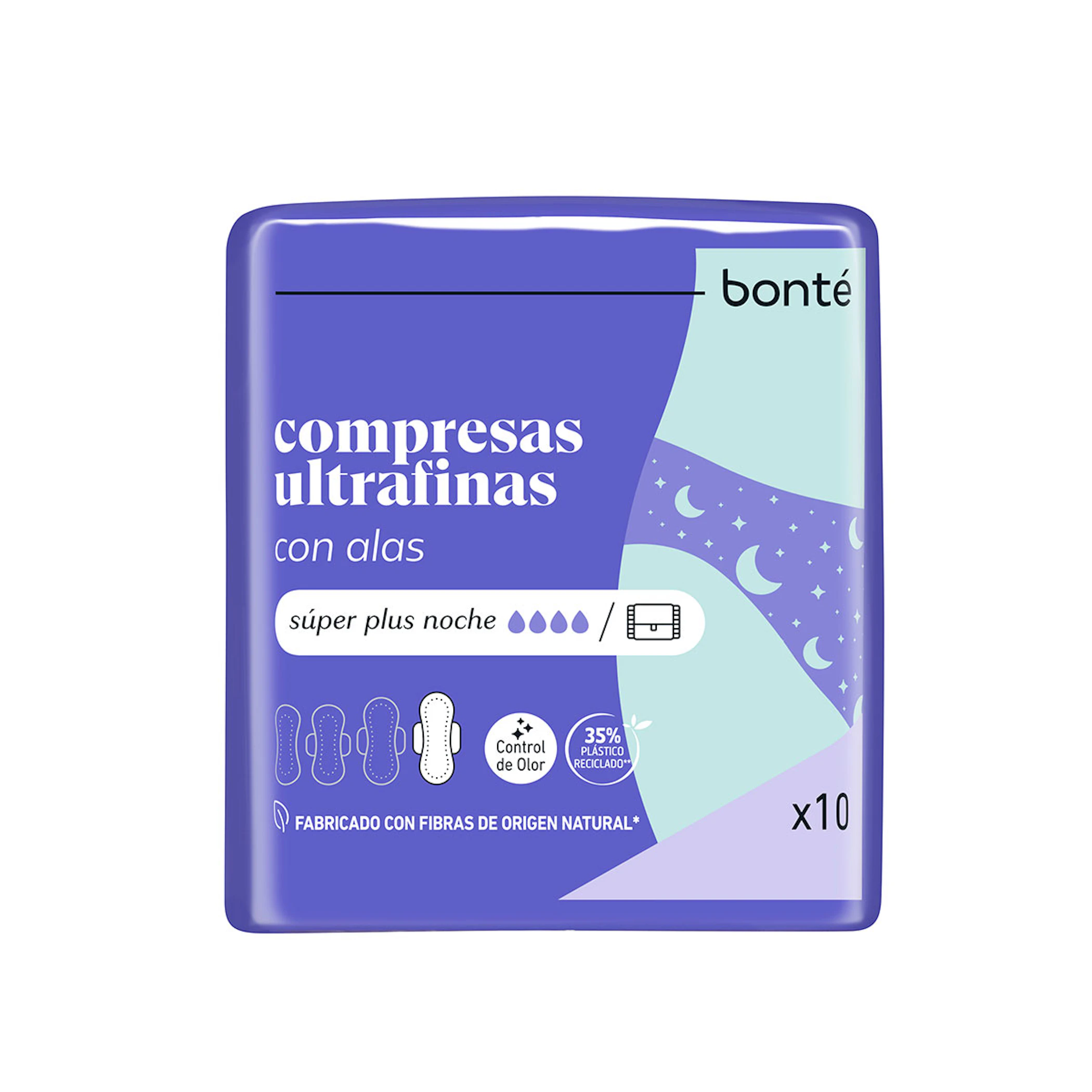 Compresas Ultra Alas Noche Bonté 10 Uds