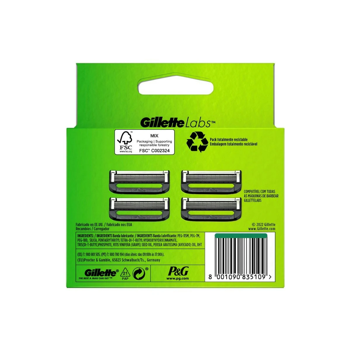 Recambios Máquinas Gillette Labs 4 Uds
