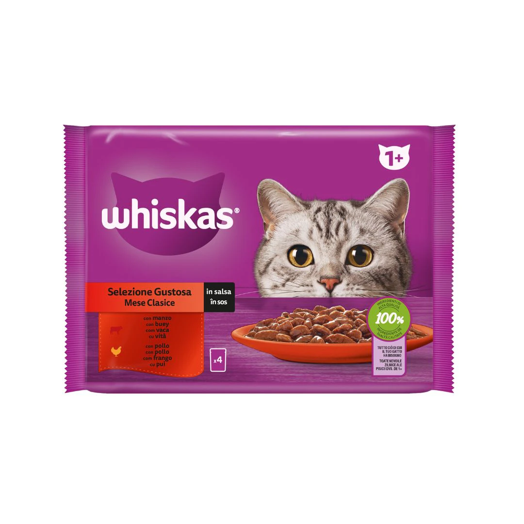 Comida Húmeda Gatos Selección Carnes En Salsa Whiskas Pack 4X85G Comida Húmeda Gatos Selección Carnes En Salsa Whiskas Pack 4X85G 0