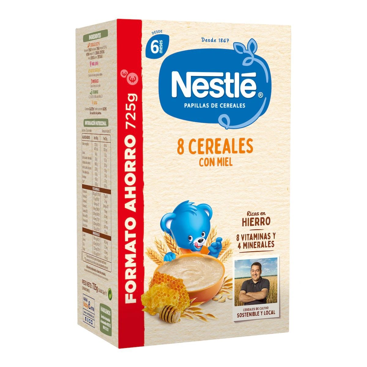 Papilla 8 Cereales Con Miel Nestlé 725Gr