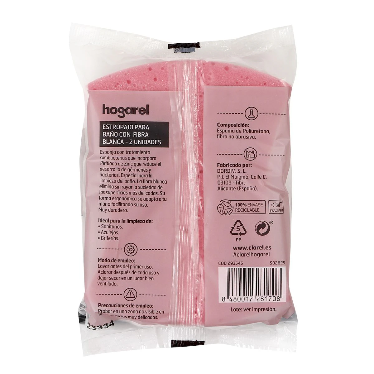 Estropajo Para Baño Hogarel 2 Uds