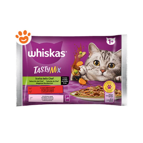 Comida Húmeda Gatos Taxty Mix Selección Del Chef Salsa Whiskas Pack 4X85G