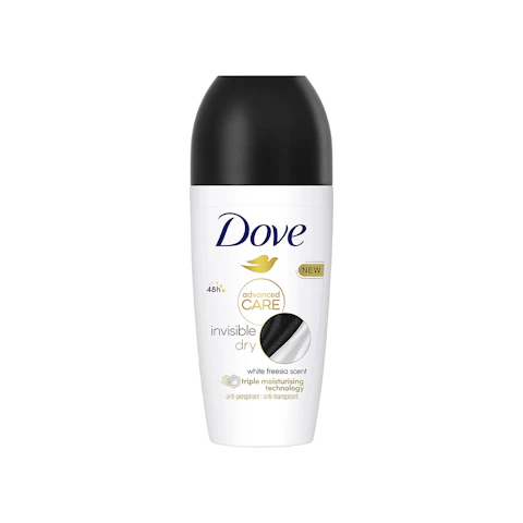 Desodorante invisible DOVE ADVANCE, roll-on 50 ml