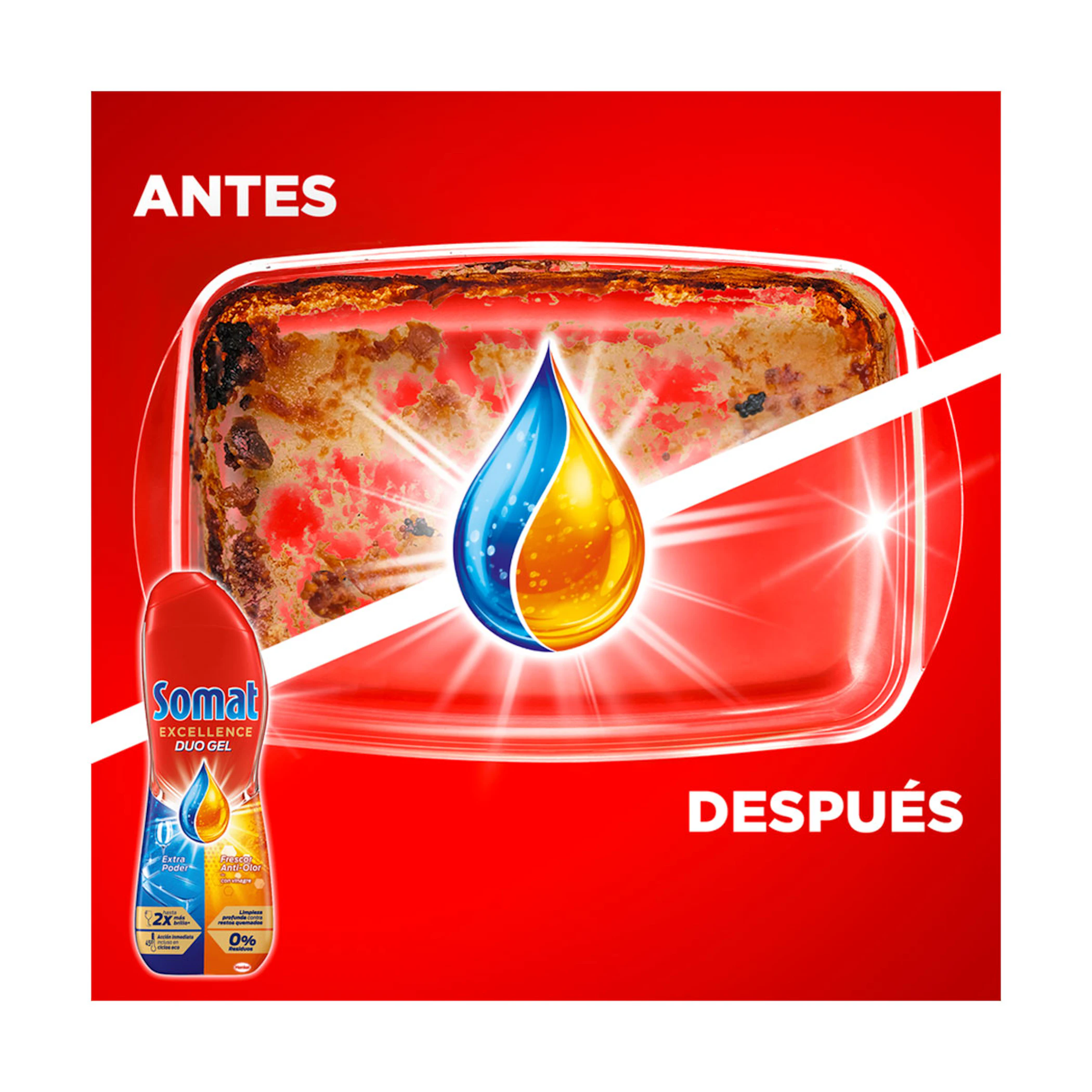 Detergente Loiça Somat Excellence Gel Vinagre 50 Doses