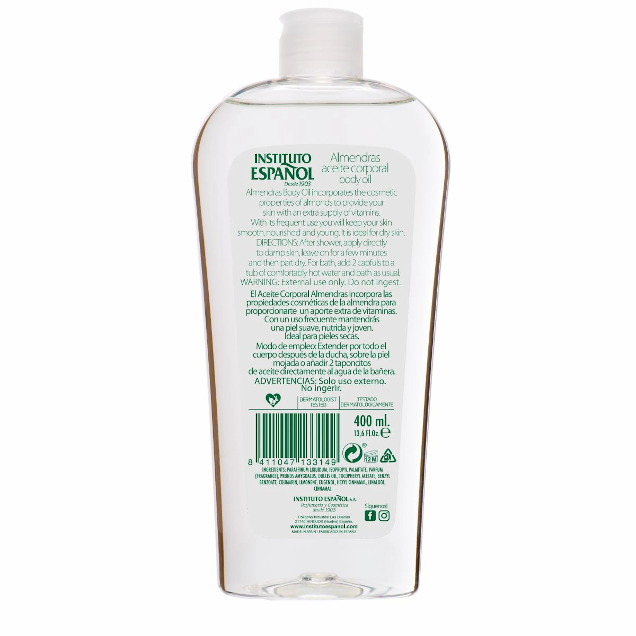 Óleo Corporal Amêndoas Instituto Español 400Ml