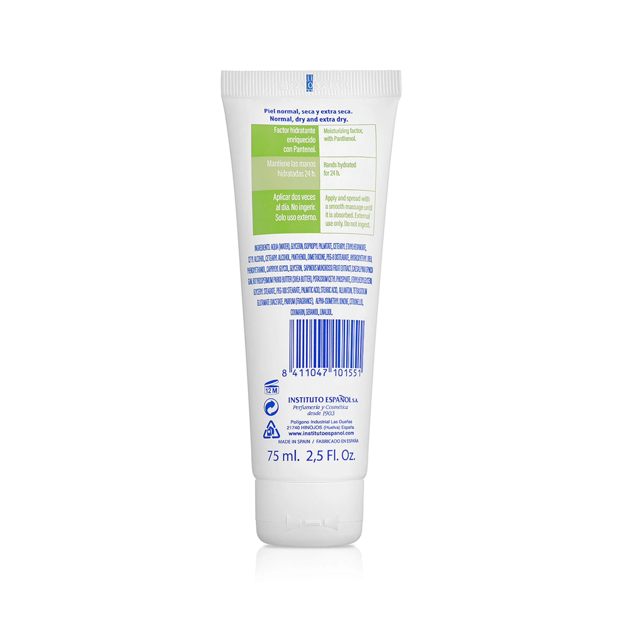 Crema De Manos Ultra Reparadora Panthenol Instituto Español 75Ml