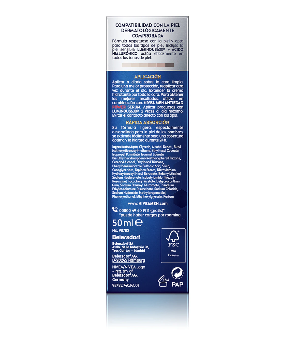 Creme Hidratante Antienvelhecimento Power 2 Em 1 Nivea Men 50Ml