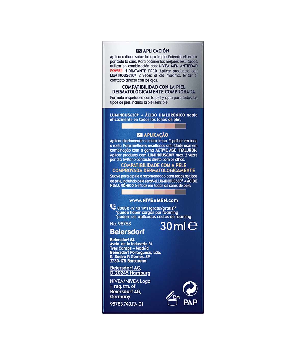 Sérum Antiedad Power 2 En 1 Nivea Men 30Ml