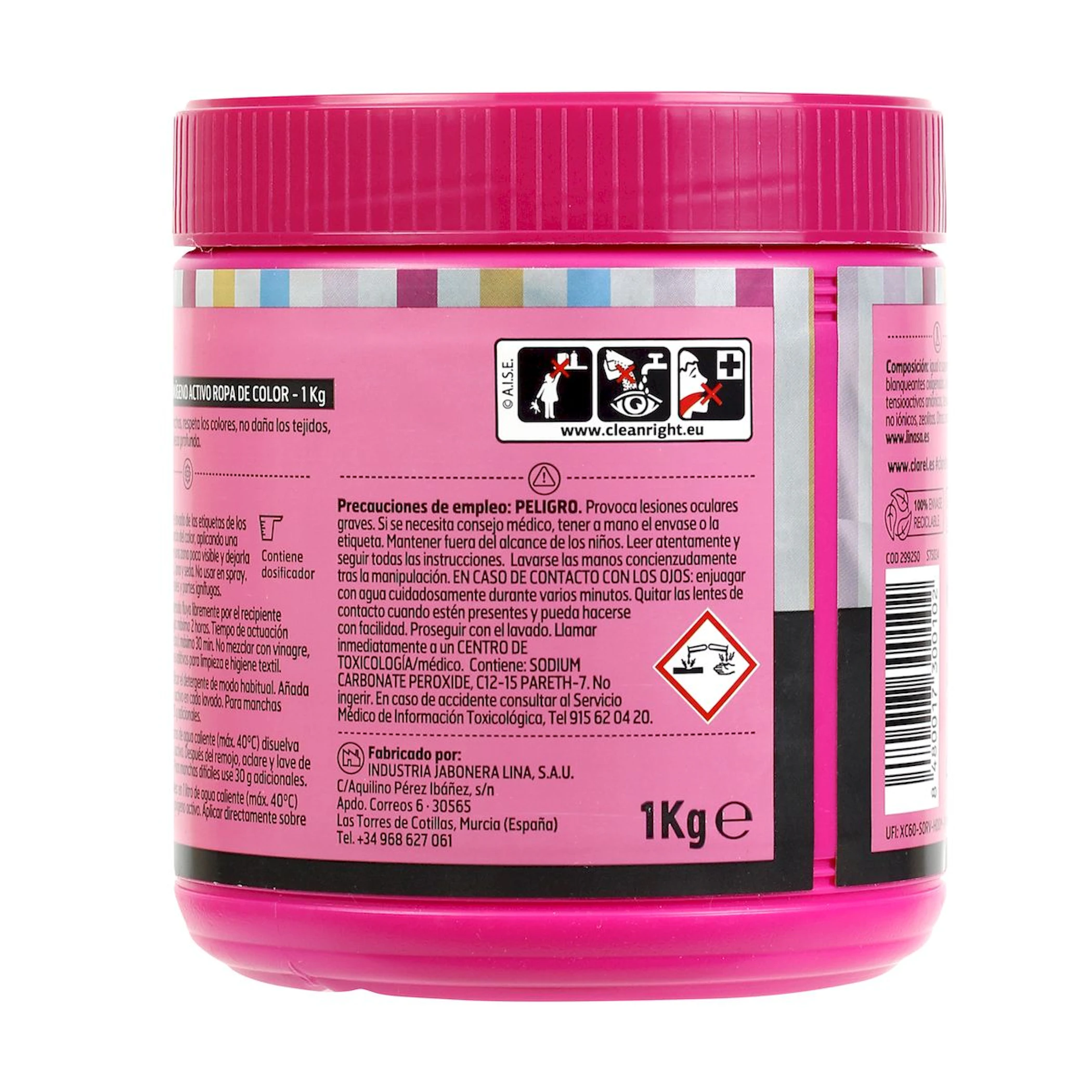 Tira-nódoas Oxigénio Ativo Roupa Cor Hogarel 1Kg
