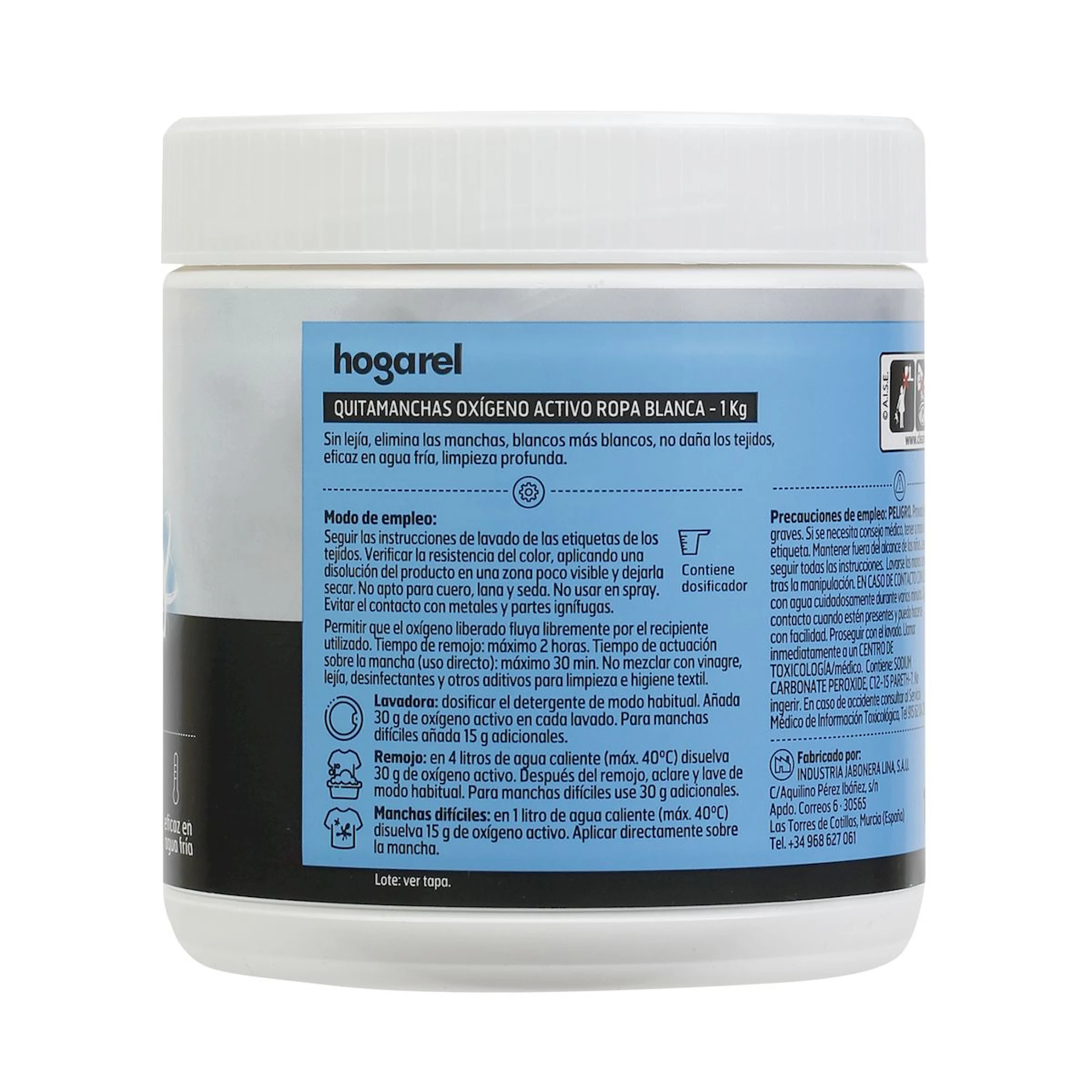 Quitamanchas Oxígeno Activo Ropa Blanca Hogarel 1Kg