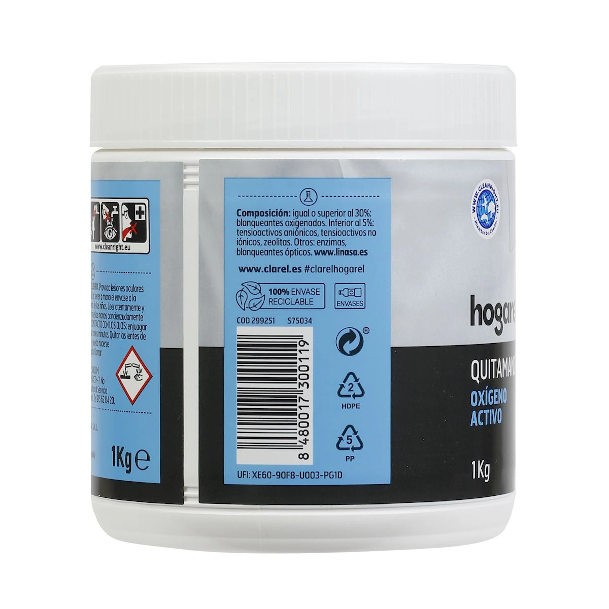 Quitamanchas Oxígeno Activo Ropa Blanca Hogarel 1Kg