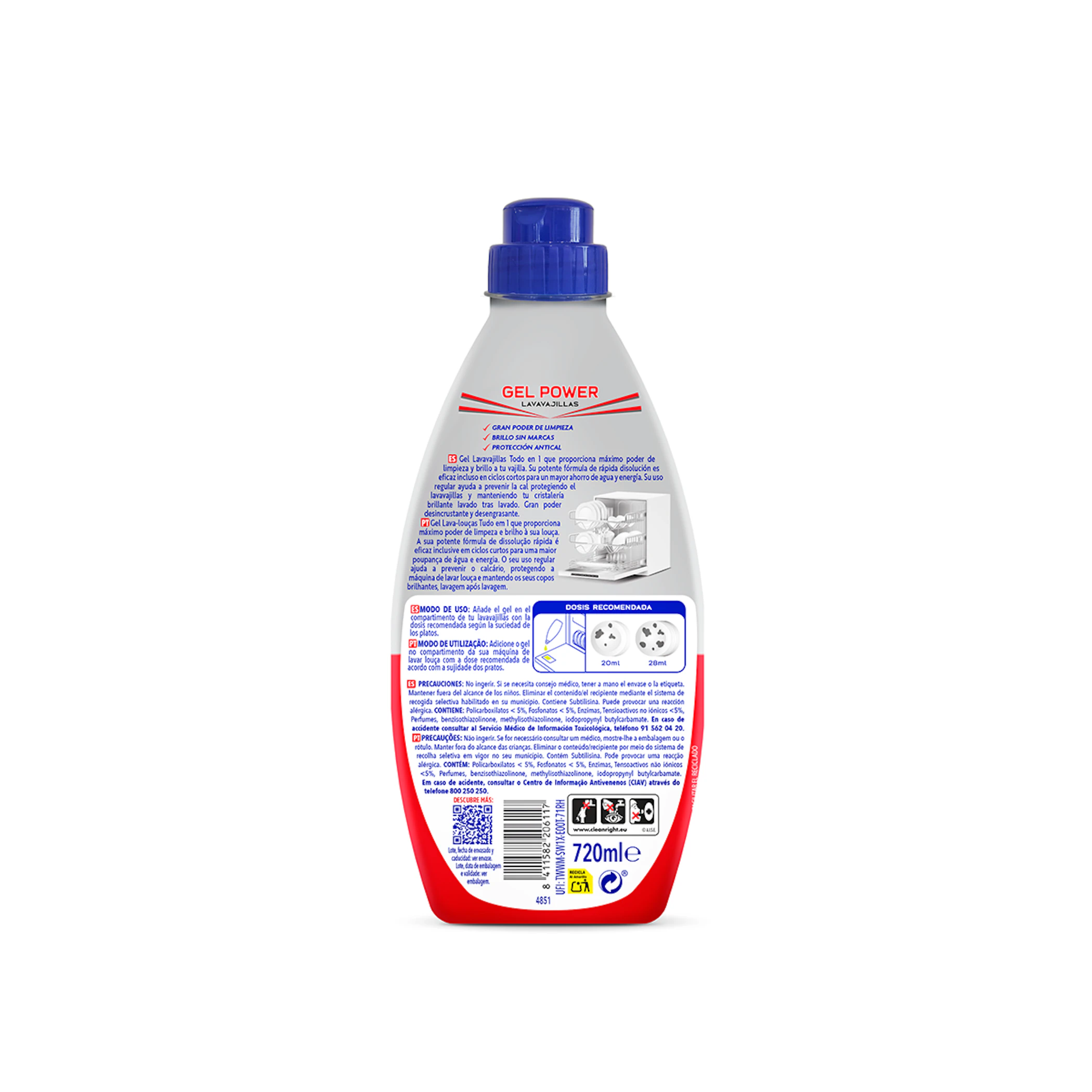 Detergente Loiça Gel Power Tudo Em Um Asevi 36 Lv