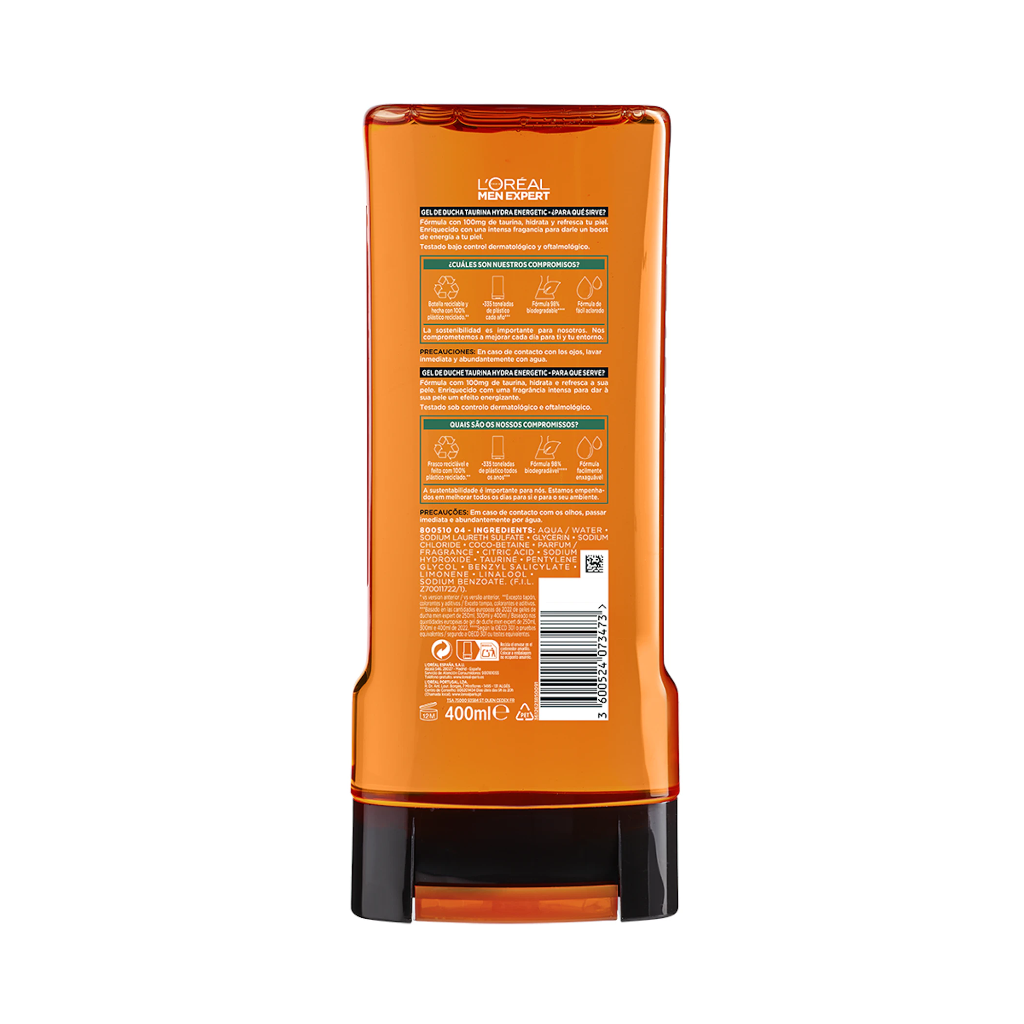 Gel de Duche Hydra Energetic L'Oréal Men Expert 400Ml