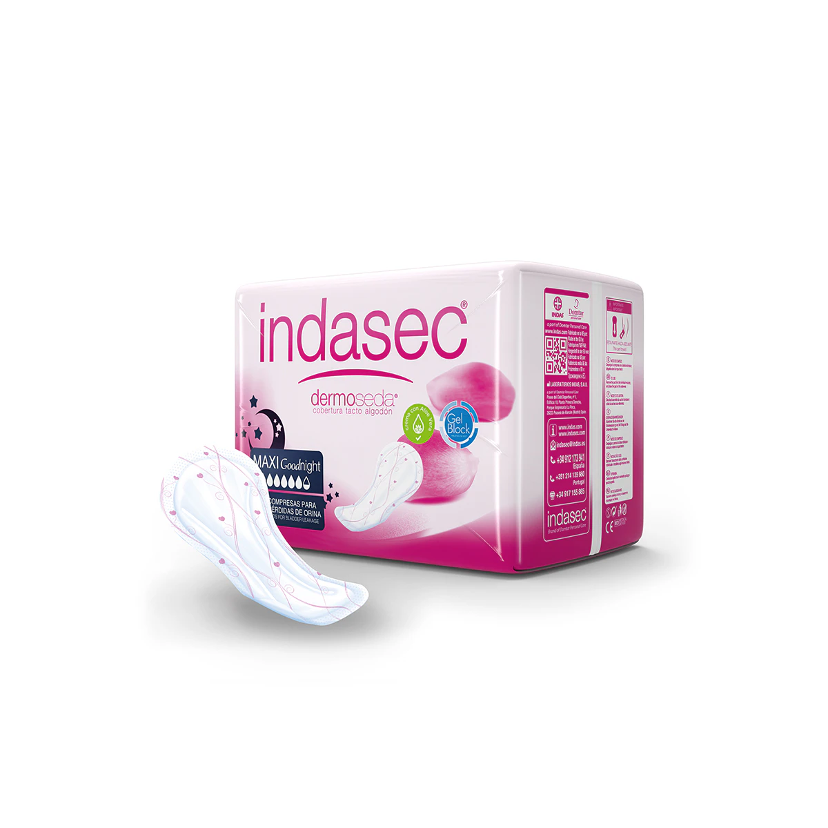 Compresas Incontinencia Dermoseda Good Night Maxi Indasec 12 Uds